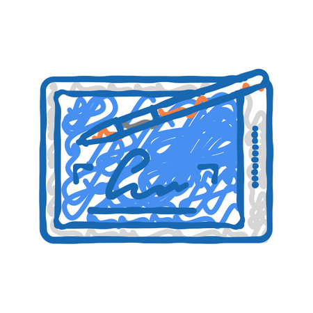 signature digital icon doodle illustrationのイラスト素材