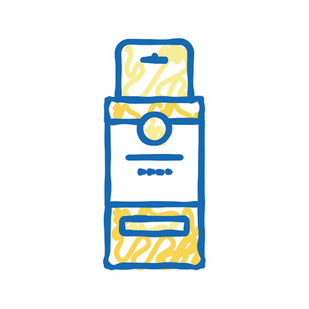 facial wax plates package icon doodle illustrationのイラスト素材