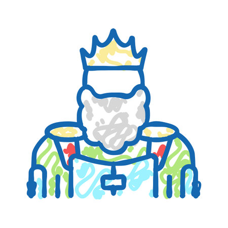 king kingdom icon doodle illustrationのイラスト素材