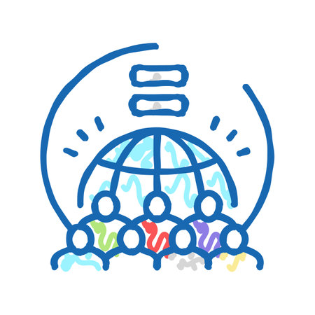 people equality icon doodle illustrationのイラスト素材