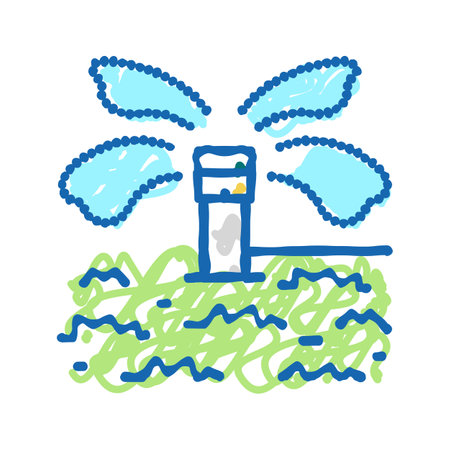 irrigation system for watering icon doodle illustrationのイラスト素材