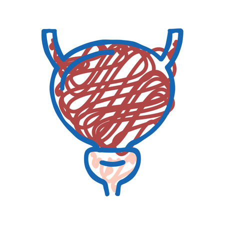 bladder human organ icon doodle illustrationのイラスト素材