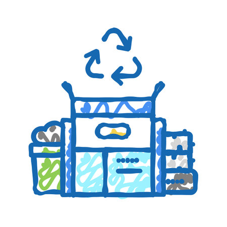 waste recycling icon doodle illustrationのイラスト素材