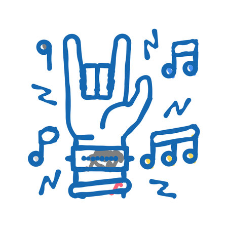 rock music concert icon doodle illustrationのイラスト素材