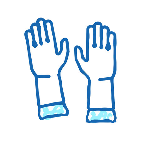 glove for washing icon doodle illustrationのイラスト素材