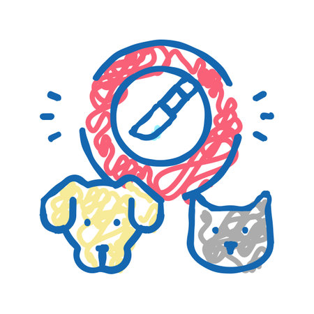 surgery domestic pets icon doodle illustrationのイラスト素材