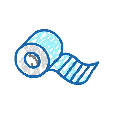 sticking plaster roll medical icon doodle illustrationのイラスト素材