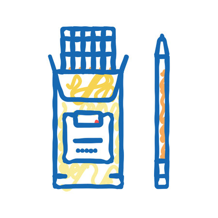 no. 2 pencil icon doodle illustrationのイラスト素材