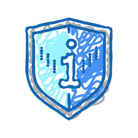 info protection icon doodle illustrationのイラスト素材