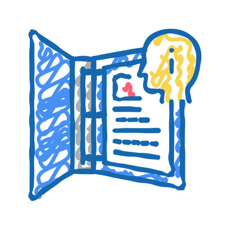 personal information icon doodle illustrationのイラスト素材
