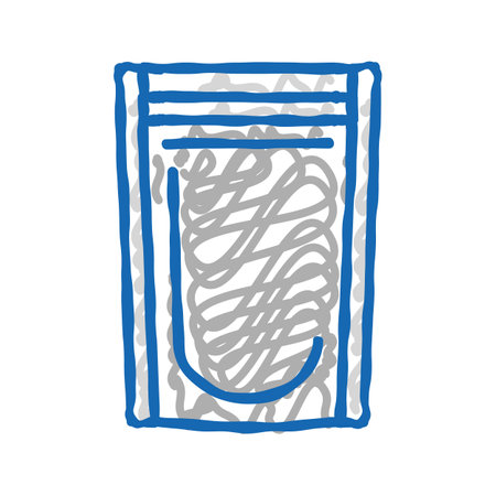 pouch plastic icon doodle illustrationのイラスト素材