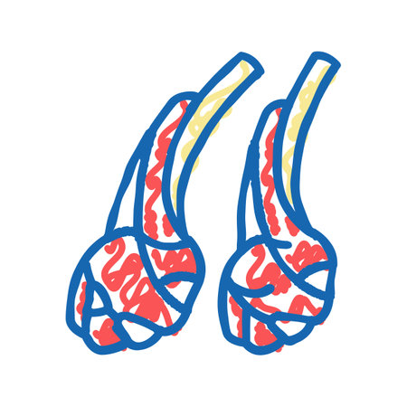 mutton meat icon doodle illustrationのイラスト素材