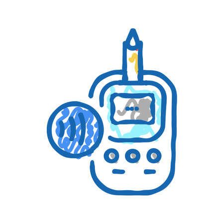 glucometer contactless icon doodle illustrationのイラスト素材