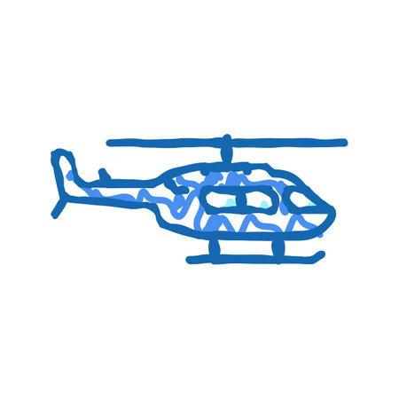 helicopter transport icon doodle illustrationのイラスト素材