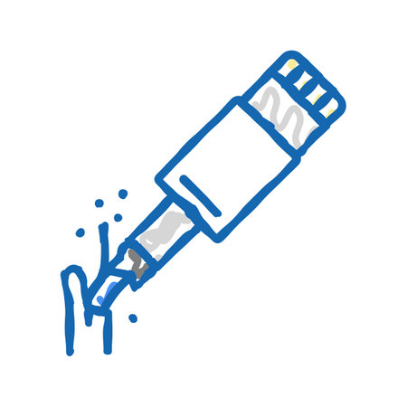 broken cable charger icon doodle illustration