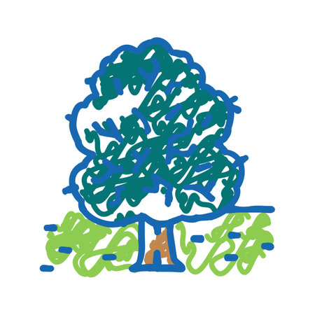 park tree icon doodle illustrationのイラスト素材