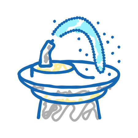 drinking fountain icon doodle illustrationのイラスト素材