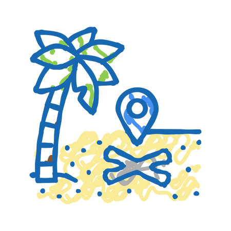 label of treasure icon doodle illustrationのイラスト素材