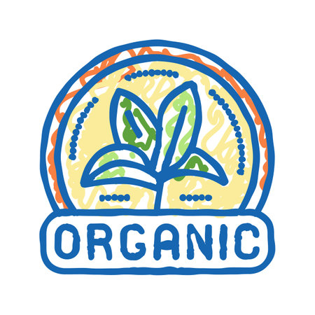 organic leaf icon doodle illustrationのイラスト素材