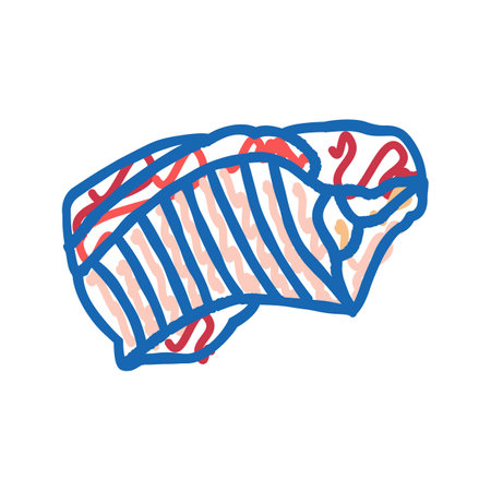 rib beef icon doodle illustrationのイラスト素材