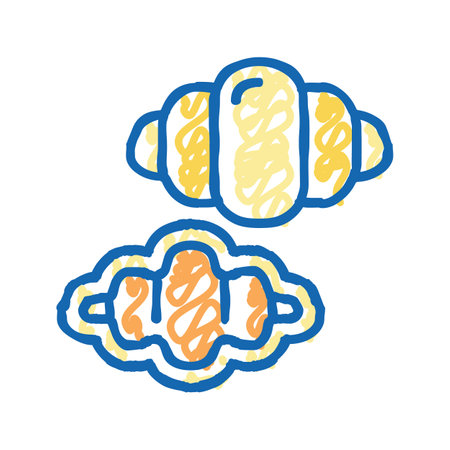 gnocchi pasta icon doodle illustrationのイラスト素材