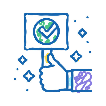 success quality icon doodle illustrationのイラスト素材