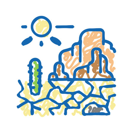 wild west icon doodle illustrationのイラスト素材