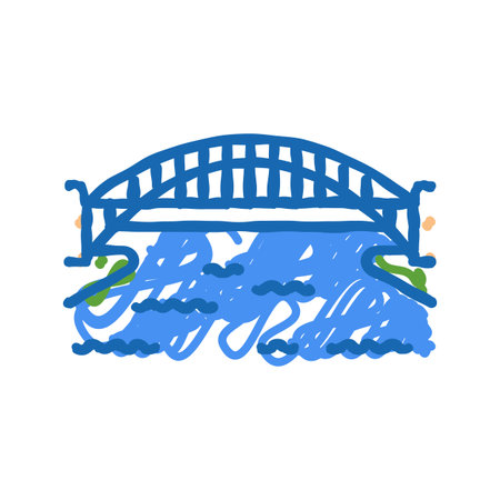 harbor bridge icon doodle illustrationのイラスト素材