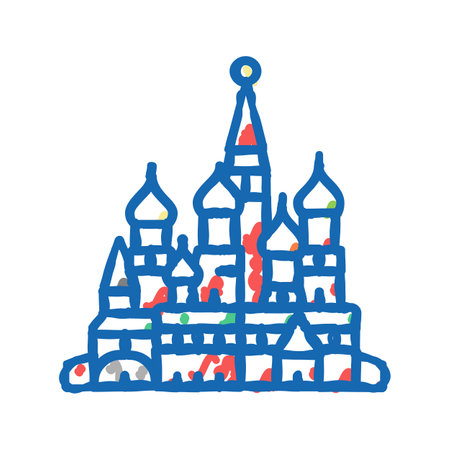 saint basil cathedral icon doodle illustrationのイラスト素材