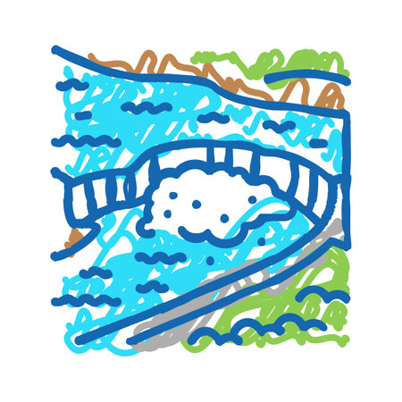niagara falls icon doodle illustrationのイラスト素材