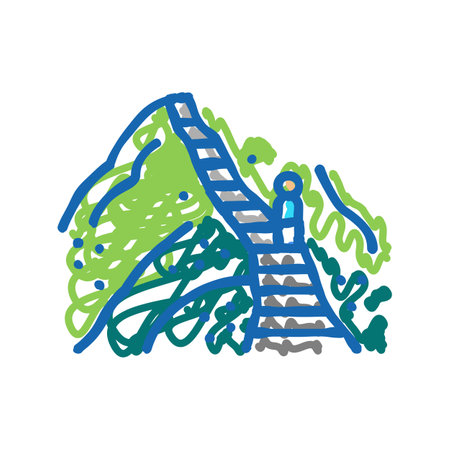 haiku stairs icon doodle illustrationのイラスト素材
