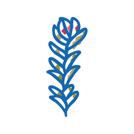 rotala rotundifolia seaweed icon doodle illustrationのイラスト素材