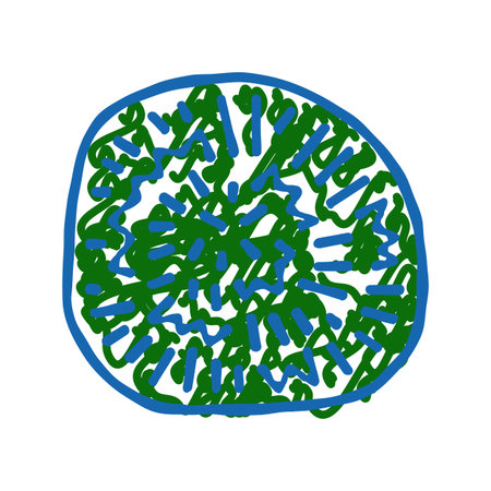 marimo ball icon doodle illustrationのイラスト素材