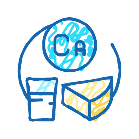ca vitamin in dairy food icon doodle illustrationのイラスト素材