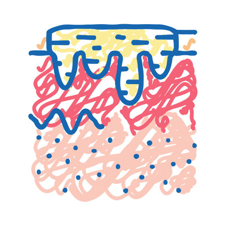hyperpigmentation acne scar icon doodle illustrationのイラスト素材