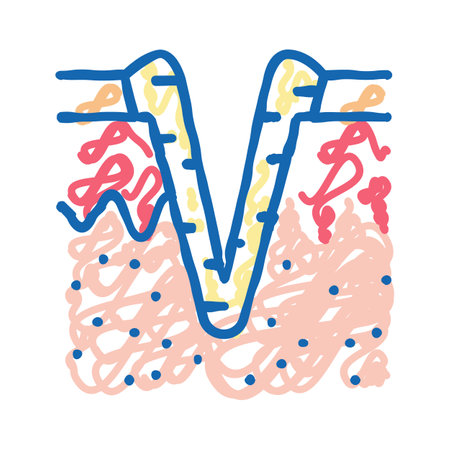 ice pick acne scar icon doodle illustrationのイラスト素材