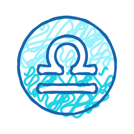 libra zodiac icon doodle illustration