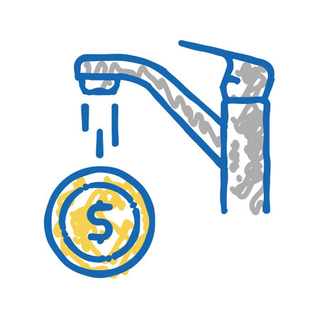 income financial freedom money icon doodle illustrationのイラスト素材