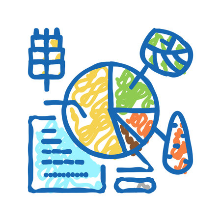 crop analytics smart farm icon doodle illustrationのイラスト素材