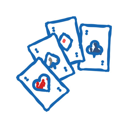 card slot game icon doodle illustration