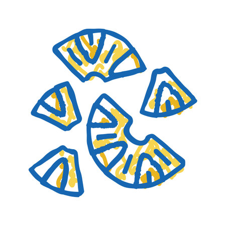 slices pineapple icon doodle illustrationのイラスト素材