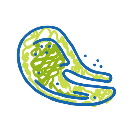 splash wasabi sauce food icon doodle illustrationのイラスト素材