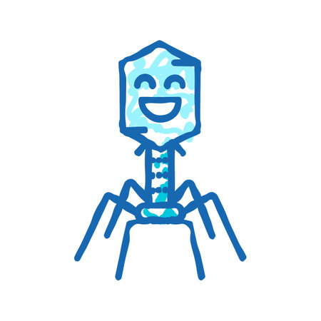 micro bacteria virus icon doodle illustrationのイラスト素材
