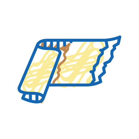 paper ribbon banner design icon doodle illustrationのイラスト素材