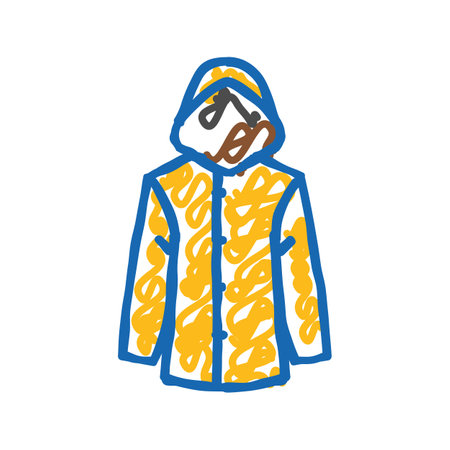raincoat yellow autumn icon doodle illustration
