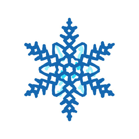 snowflake winter icon doodle illustrationのイラスト素材