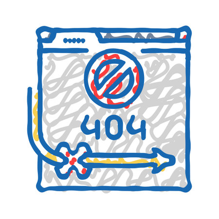 404 error seo icon doodle illustration