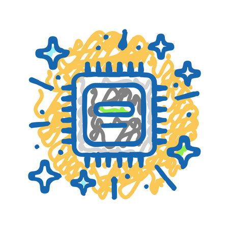 cutting edge technology tech enthusiast icon doodle illustration