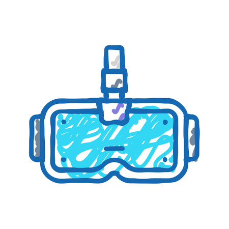 cybernetic enhancement cyberpunk icon doodle illustrationのイラスト素材