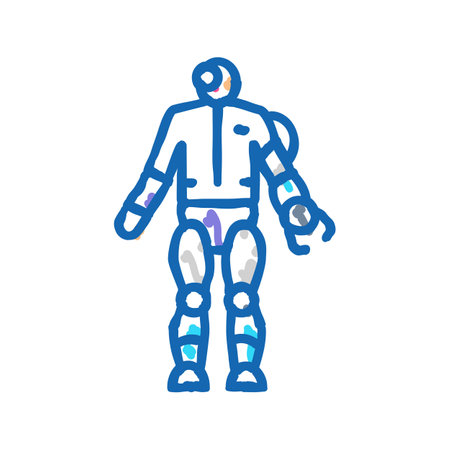 futuristic weapon cyberpunk icon doodle illustrationのイラスト素材
